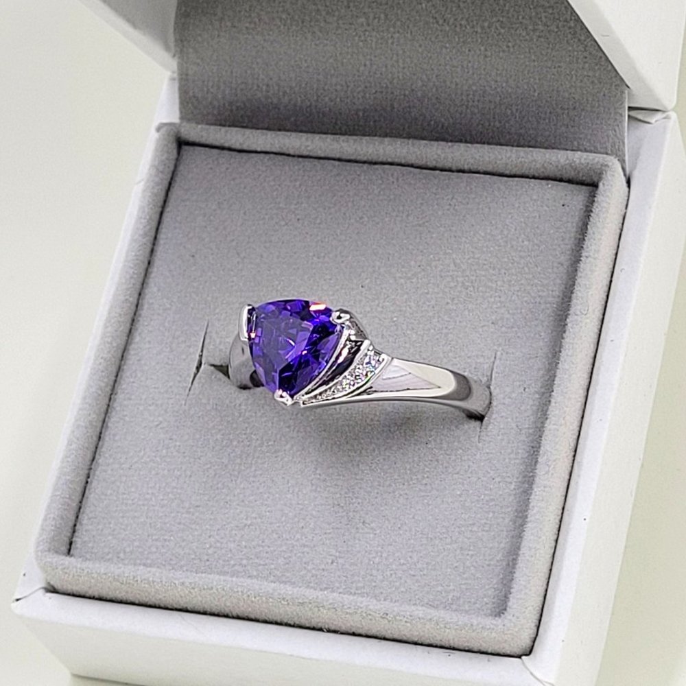 Sterling Silver Trillion Cut Ring